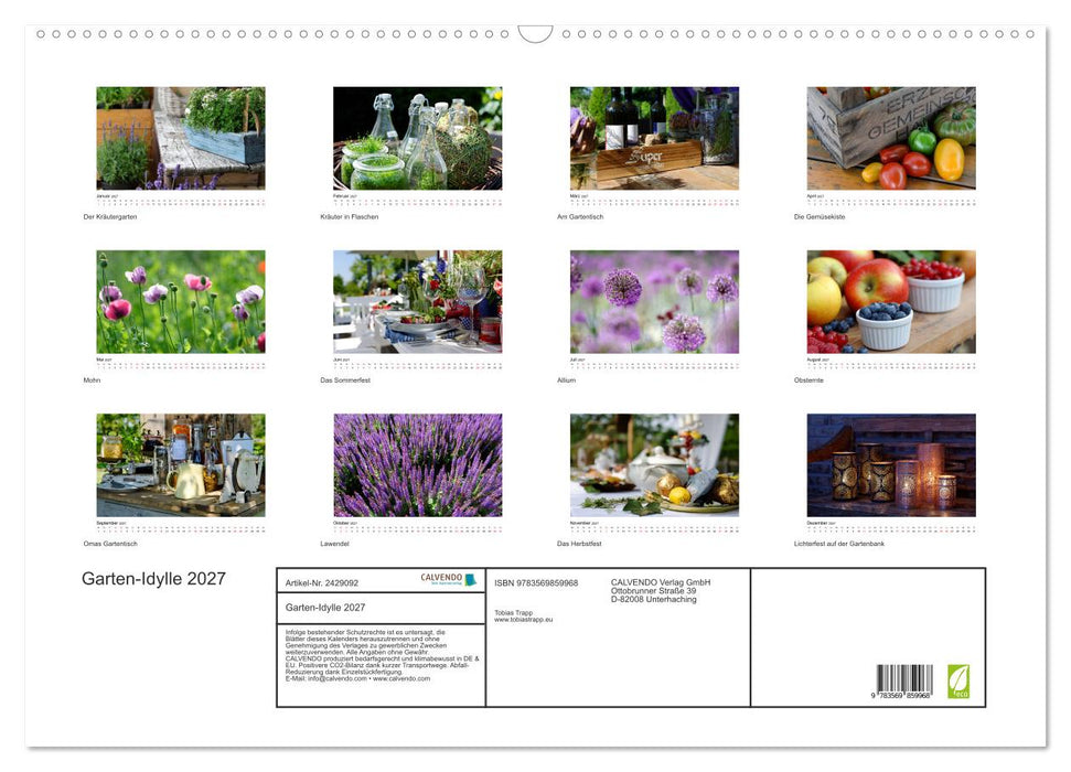 Garten-Idylle 2027 (CALVENDO Wandkalender 2027)