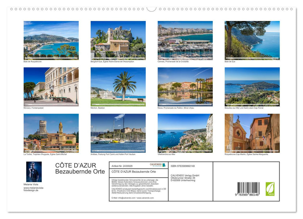 CÔTE D’AZUR Bezaubernde Orte (CALVENDO Premium Wandkalender 2027)