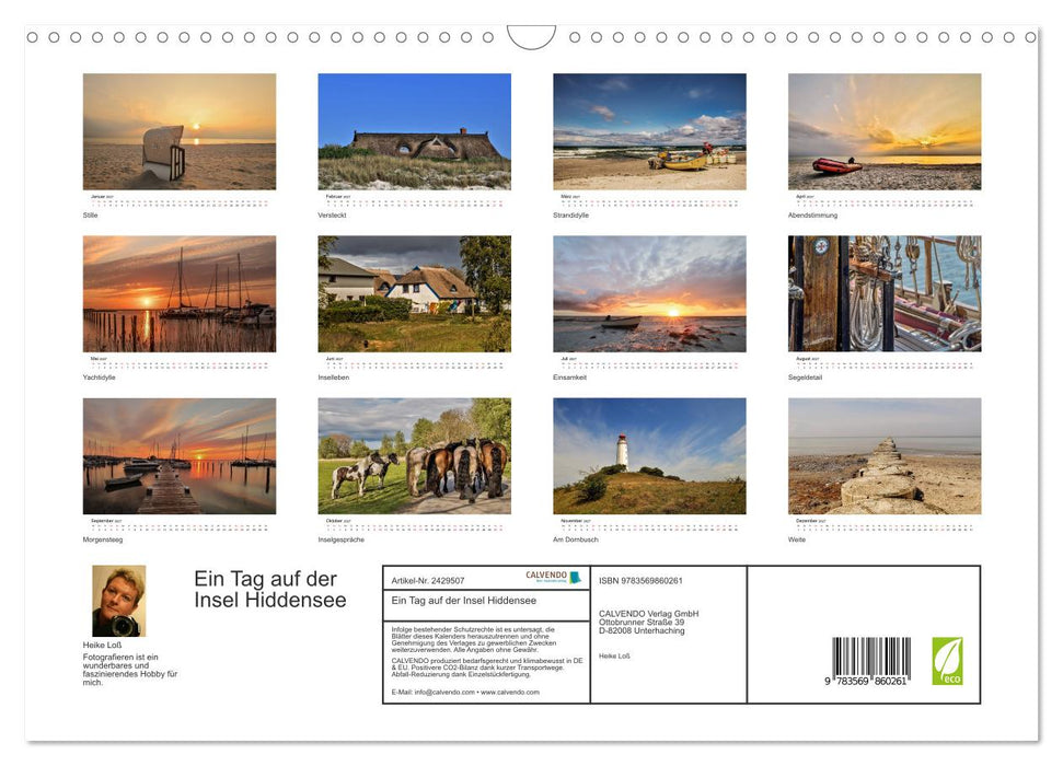 Ein Tag auf der Insel Hiddensee (CALVENDO Wandkalender 2027)
