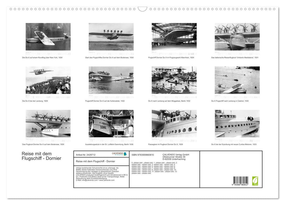 Reise mit dem Flugschiff - Dornier (CALVENDO Wandkalender 2027)