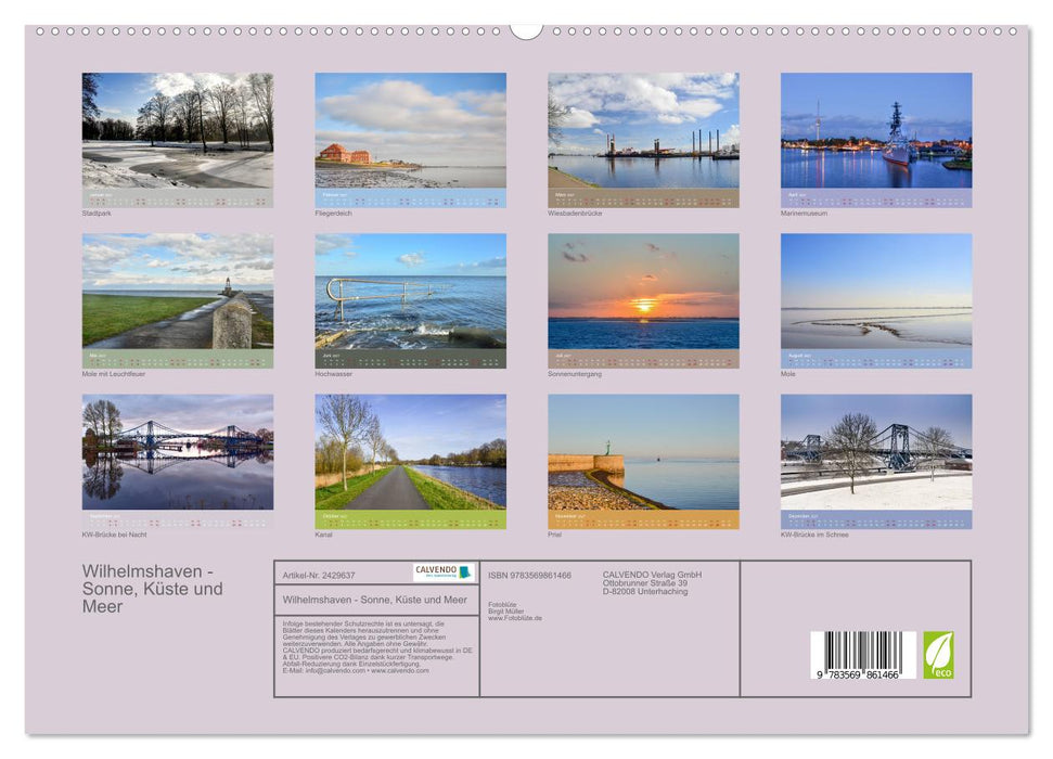 Wilhelmshaven - Sonne, Küste und Meer (CALVENDO Premium Wandkalender 2027)