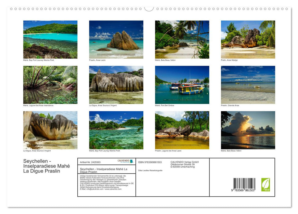 Seychellen - Inselparadiese Mahé La Digue Praslin (CALVENDO Premium Wandkalender 2027)