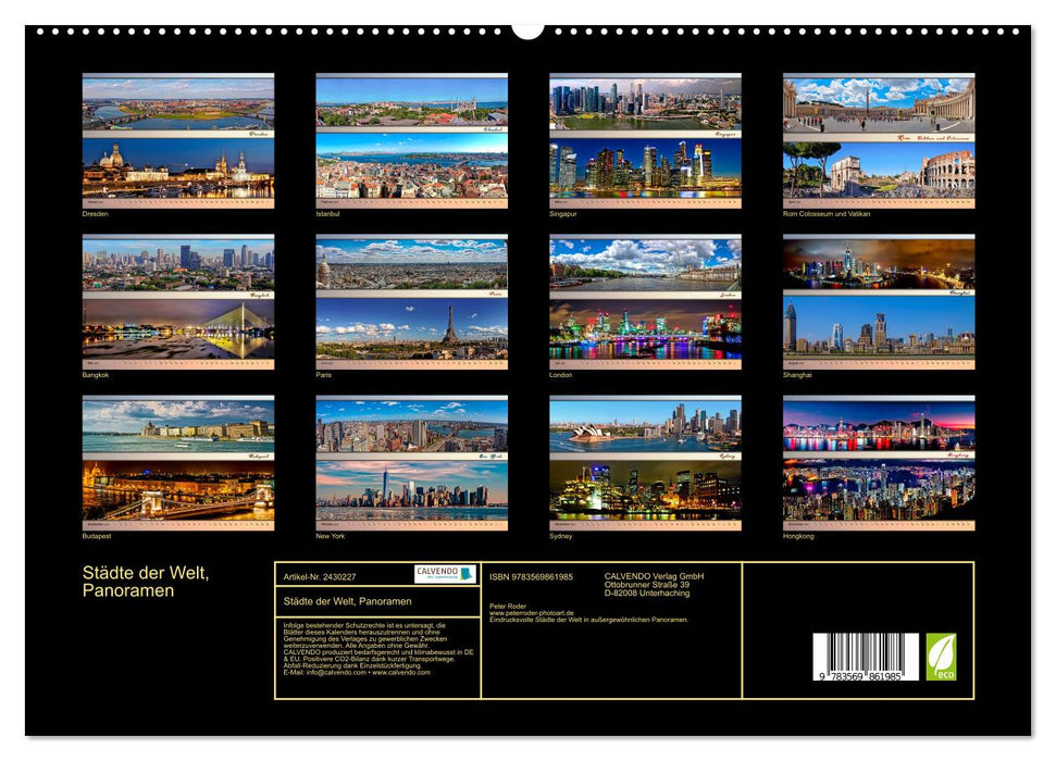 Städte der Welt, Panoramen (CALVENDO Premium Wandkalender 2027)