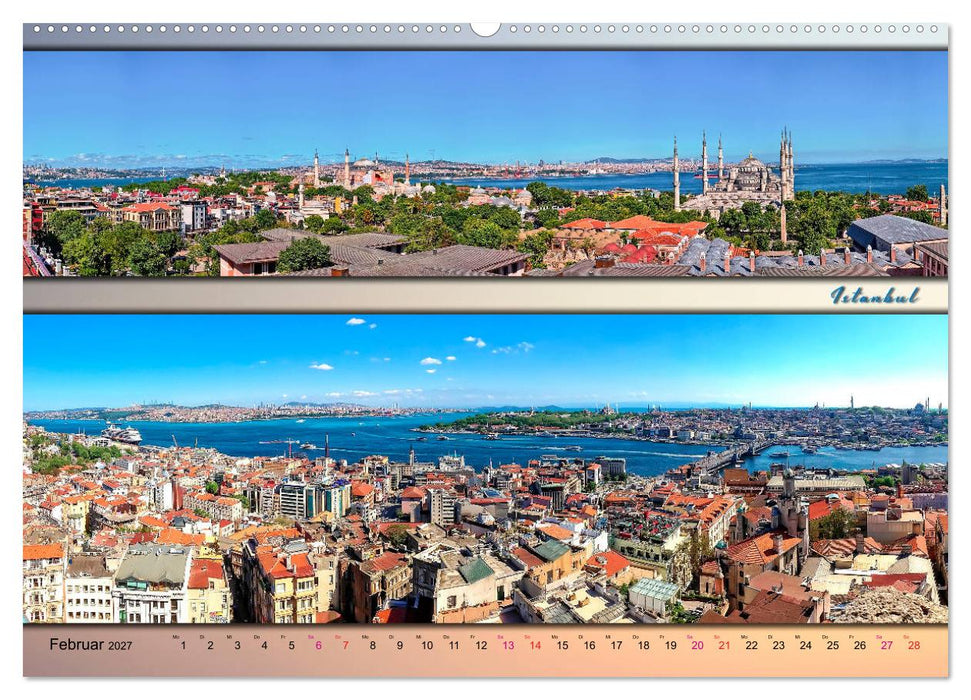 Städte der Welt, Panoramen (CALVENDO Premium Wandkalender 2027)