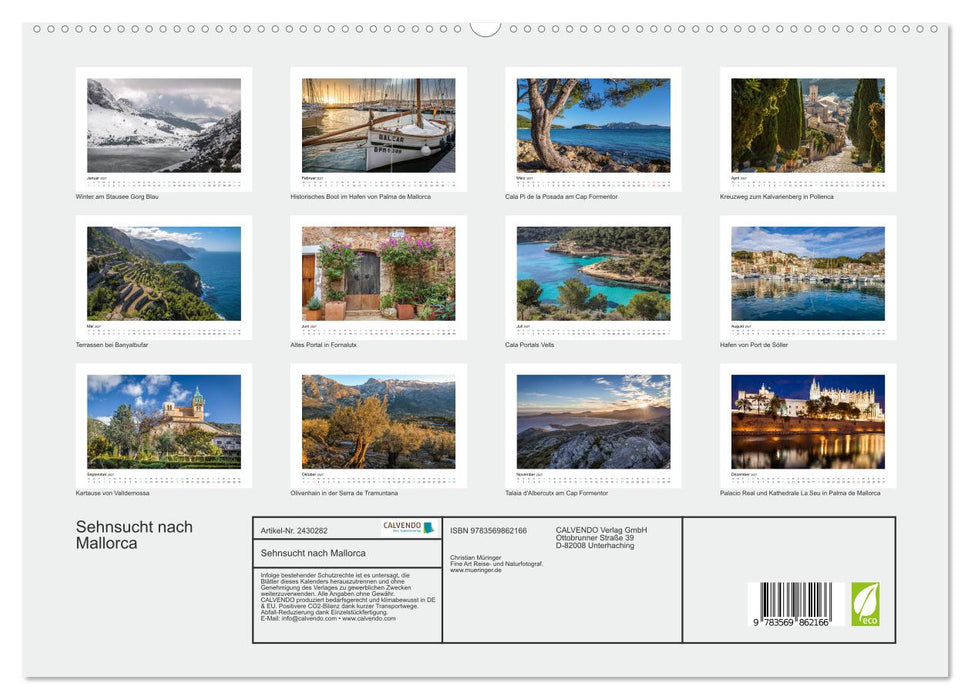 Sehnsucht nach Mallorca (CALVENDO Premium Wandkalender 2027)