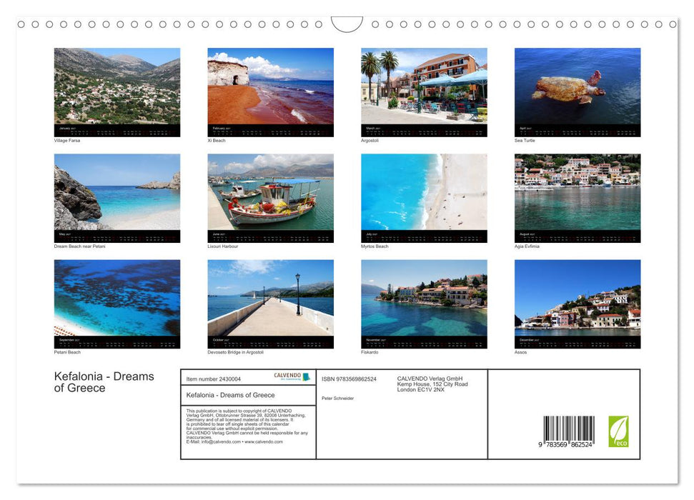Kefalonia - Dreams of Greece (CALVENDO Monthly Calendar 2027)
