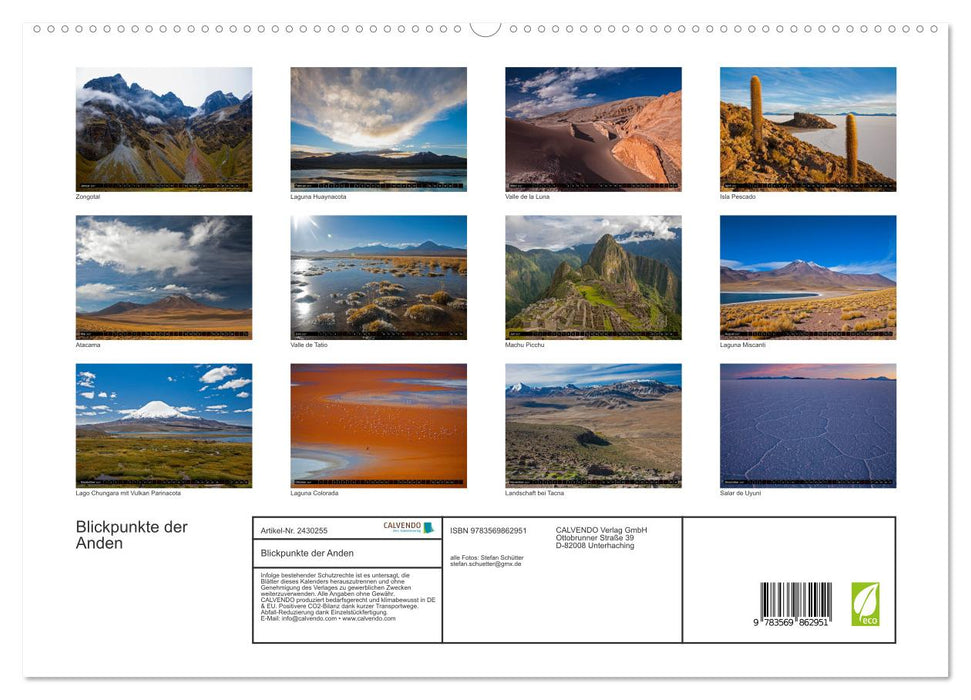 Blickpunkte der Anden (CALVENDO Premium Wandkalender 2027)