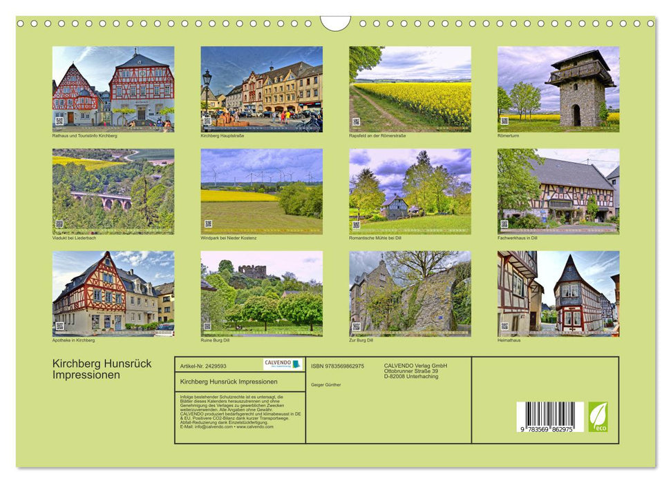 Kirchberg Hunsrück Impressionen (CALVENDO Wandkalender 2027)