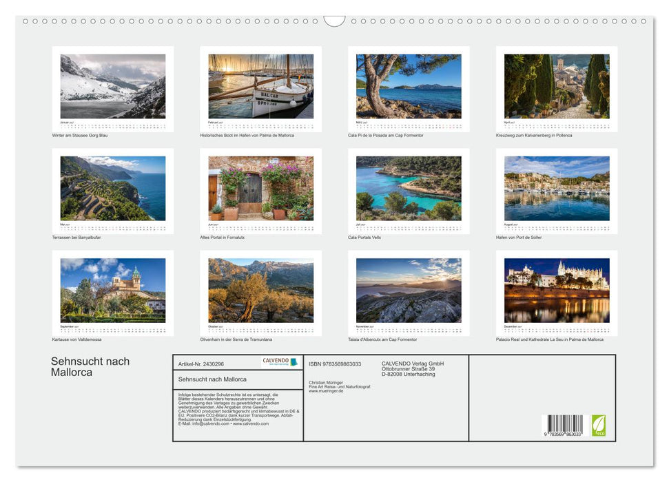 Sehnsucht nach Mallorca (CALVENDO Wandkalender 2027)