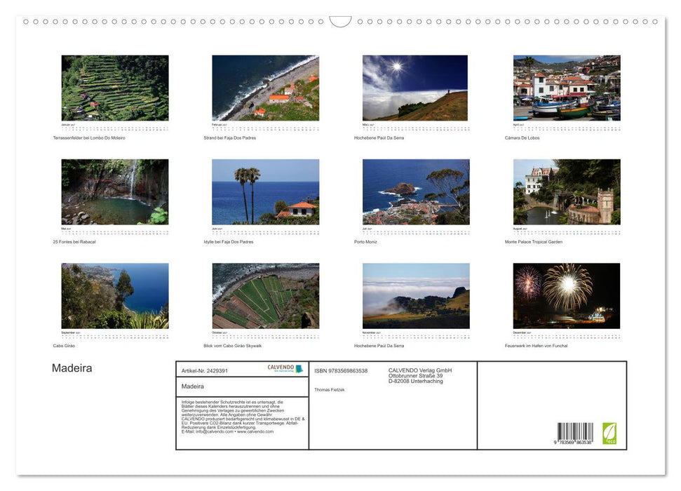 Madeira (CALVENDO Wandkalender 2027)