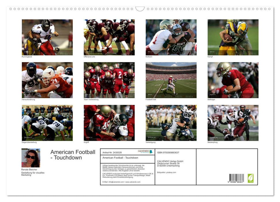 American Football - Touchdown (CALVENDO Wandkalender 2027)