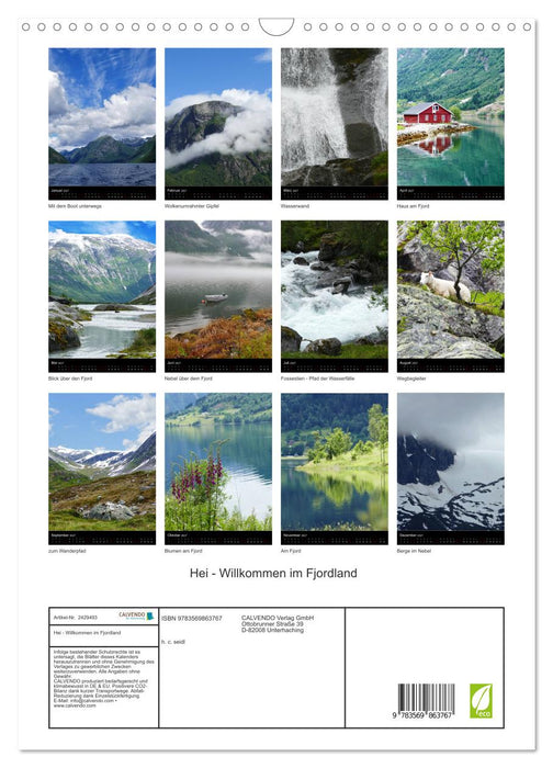 Hei - Willkommen im Fjordland (CALVENDO Wandkalender 2027)