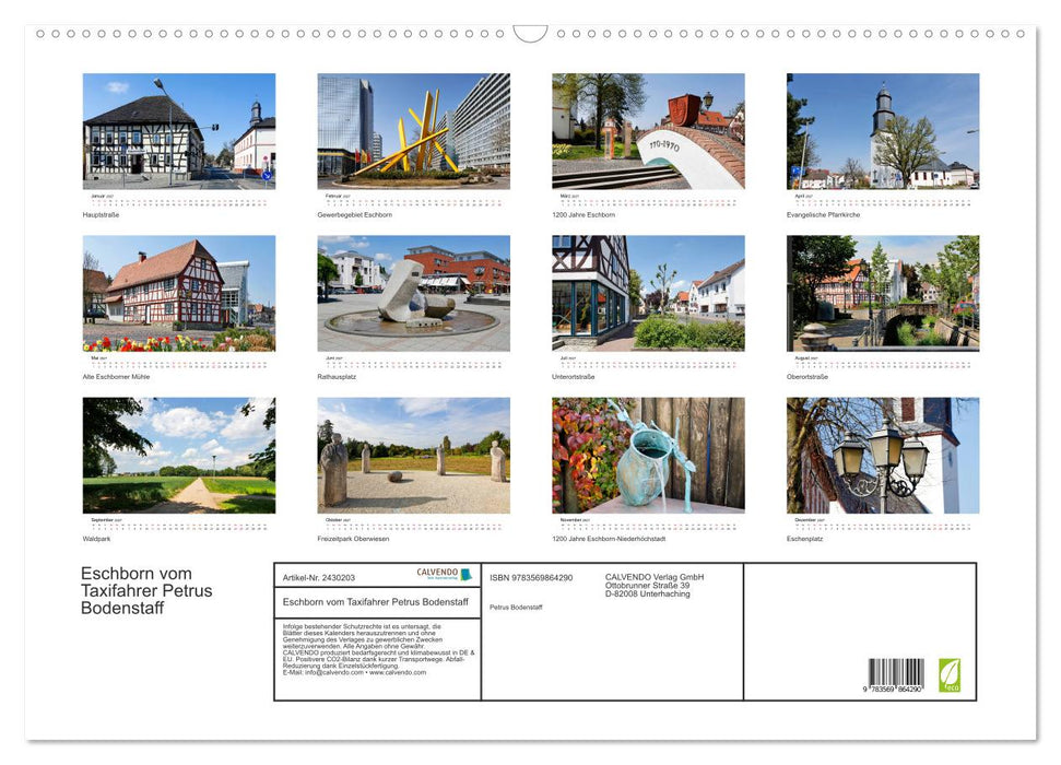 Eschborn vom Taxifahrer Petrus Bodenstaff (CALVENDO Wandkalender 2027)