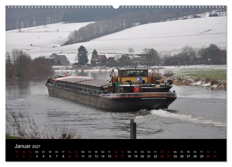 Schiffe auf der Oberweser (CALVENDO Premium Wandkalender 2027)