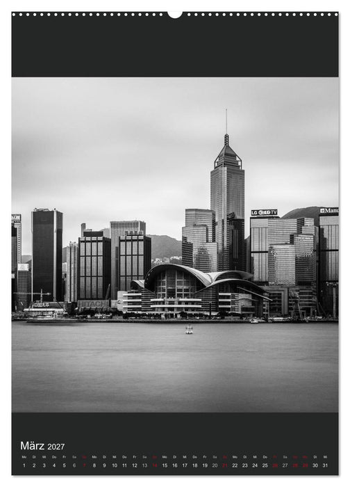 Hongkong schwarzweiß (CALVENDO Wandkalender 2027)