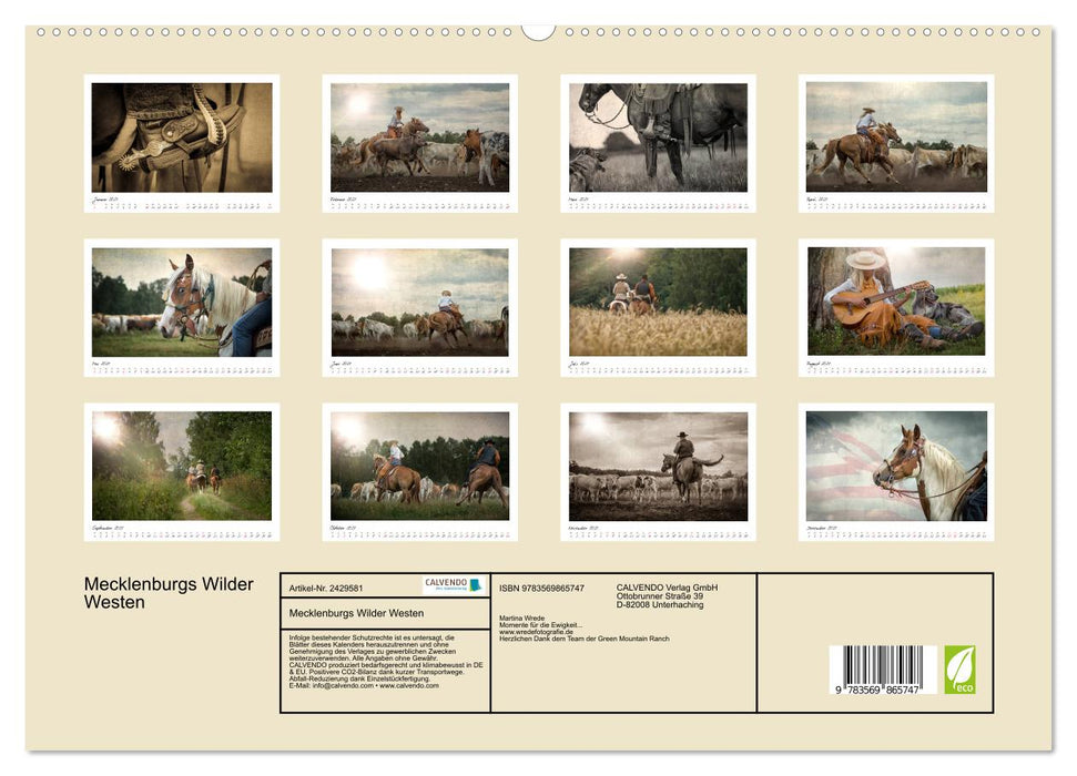 Mecklenburgs Wilder Westen (CALVENDO Premium Wandkalender 2027)