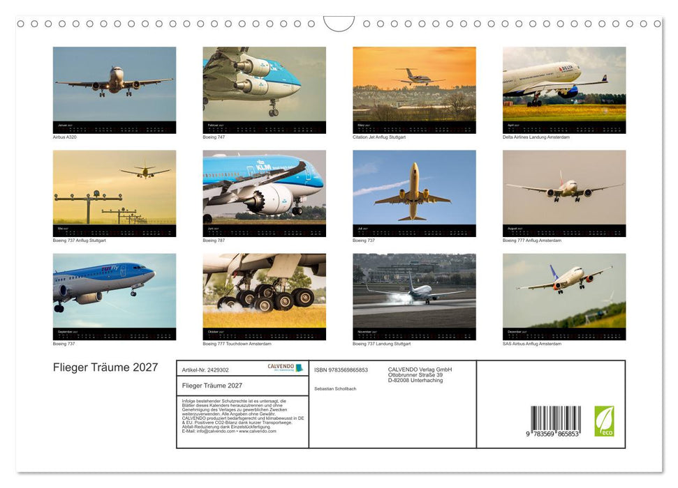 Flieger Träume 2027 (CALVENDO Wandkalender 2027)