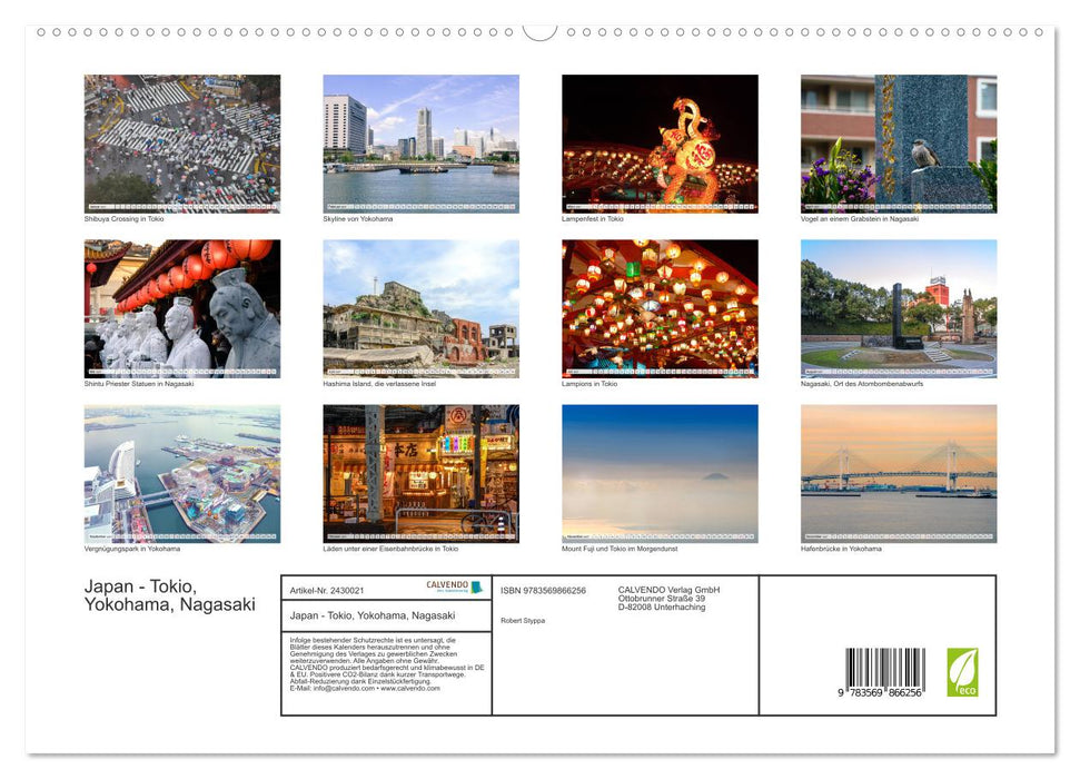 Japan - Tokio, Yokohama, Nagasaki (CALVENDO Premium Wandkalender 2027)