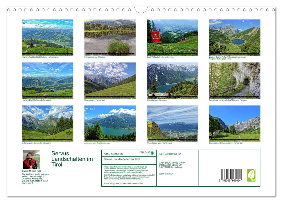 Servus. Landschaften im Tirol (CALVENDO Wandkalender 2027)