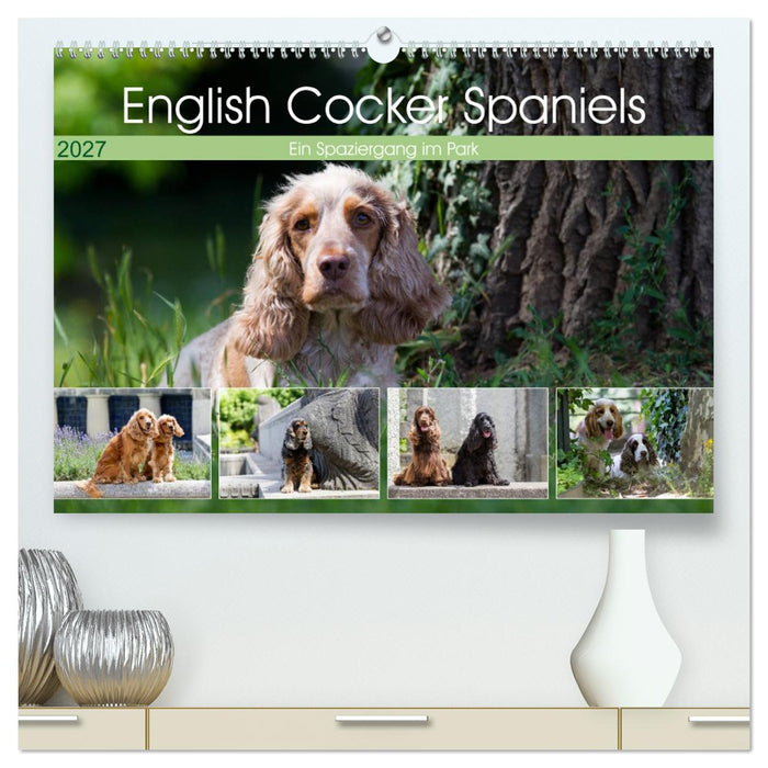 English Cocker Spaniels - Ein Spaziergang im Park (CALVENDO Premium Wandkalender 2027)