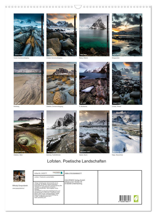 Lofoten. Poetische Landschaften (CALVENDO Wandkalender 2027)