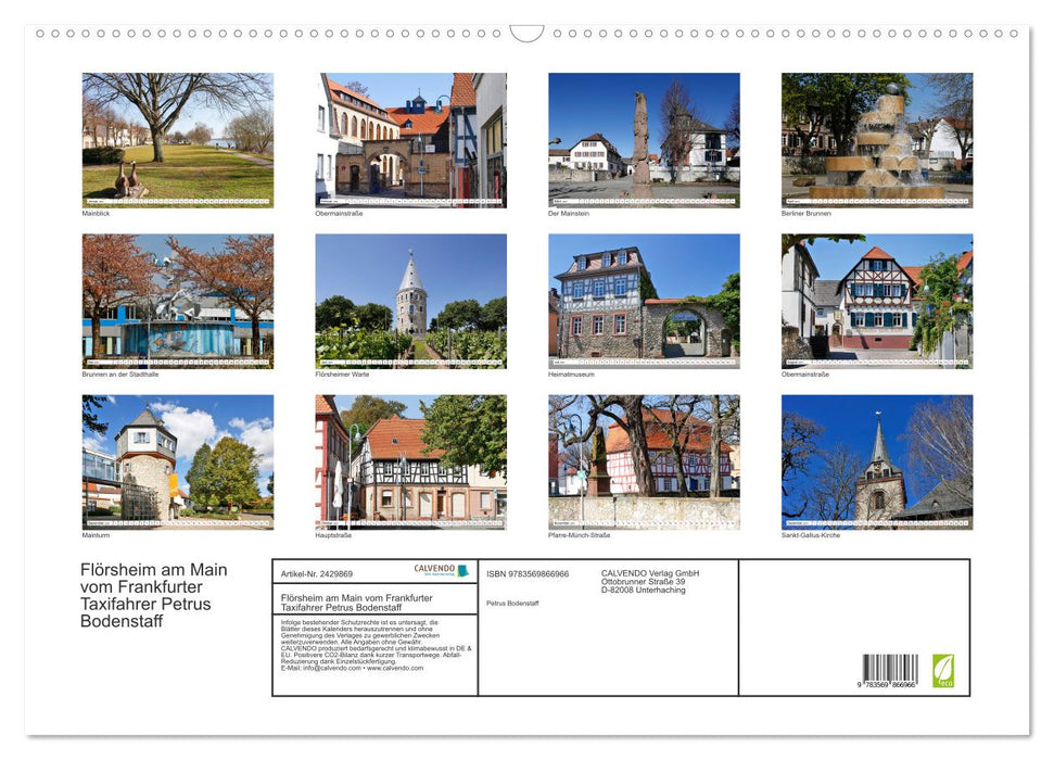 Flörsheim am Main vom Frankfurter Taxifahrer Petrus Bodenstaff (CALVENDO Wandkalender 2027)