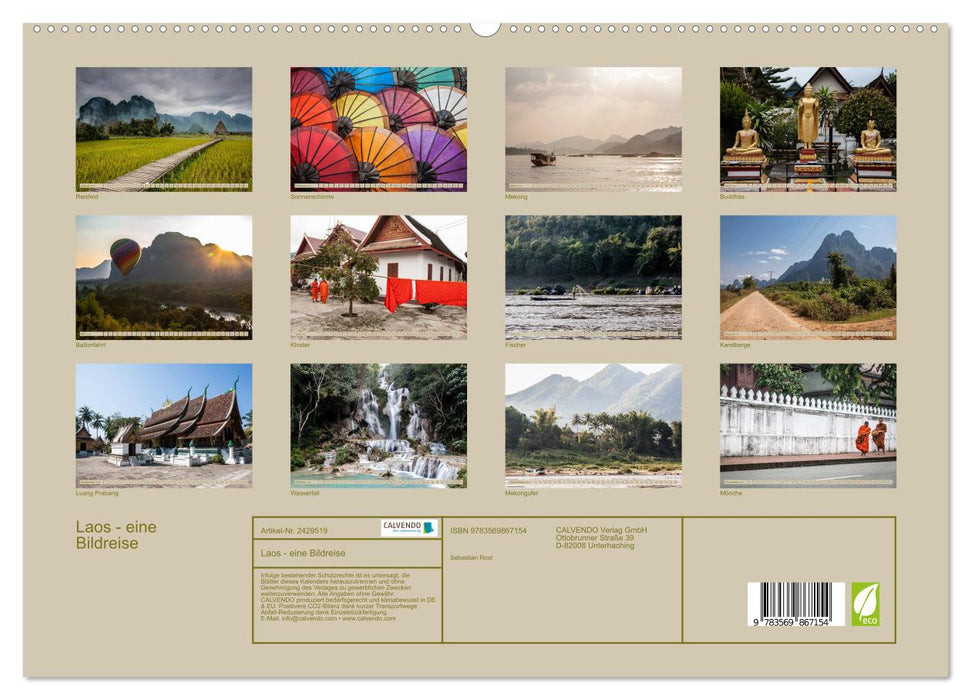 Laos - eine Bildreise (CALVENDO Premium Wandkalender 2027)