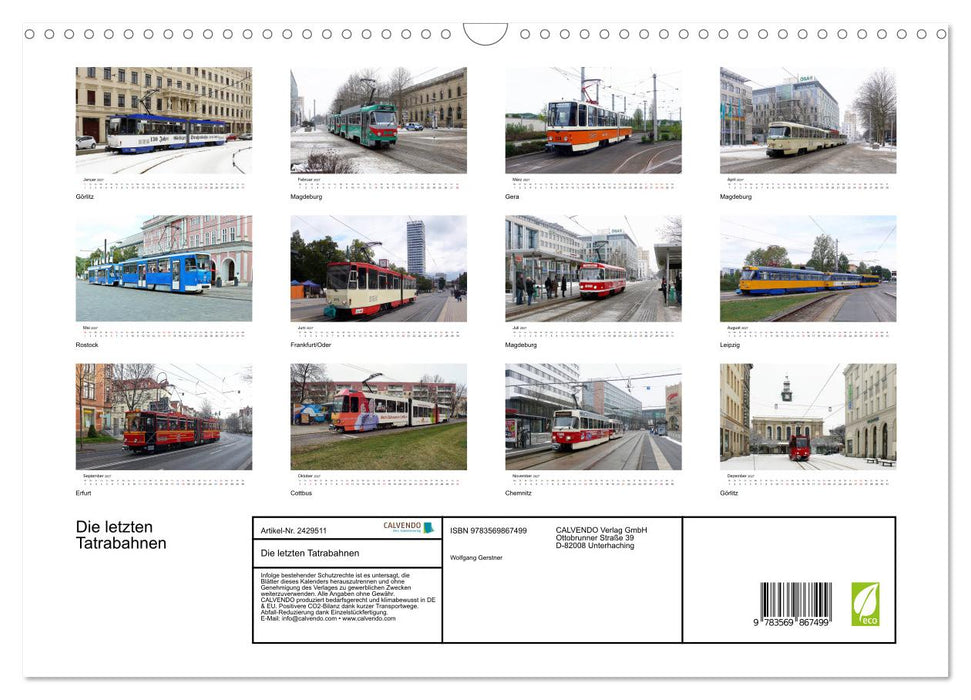 Die letzten Tatrabahnen (CALVENDO Wandkalender 2027)