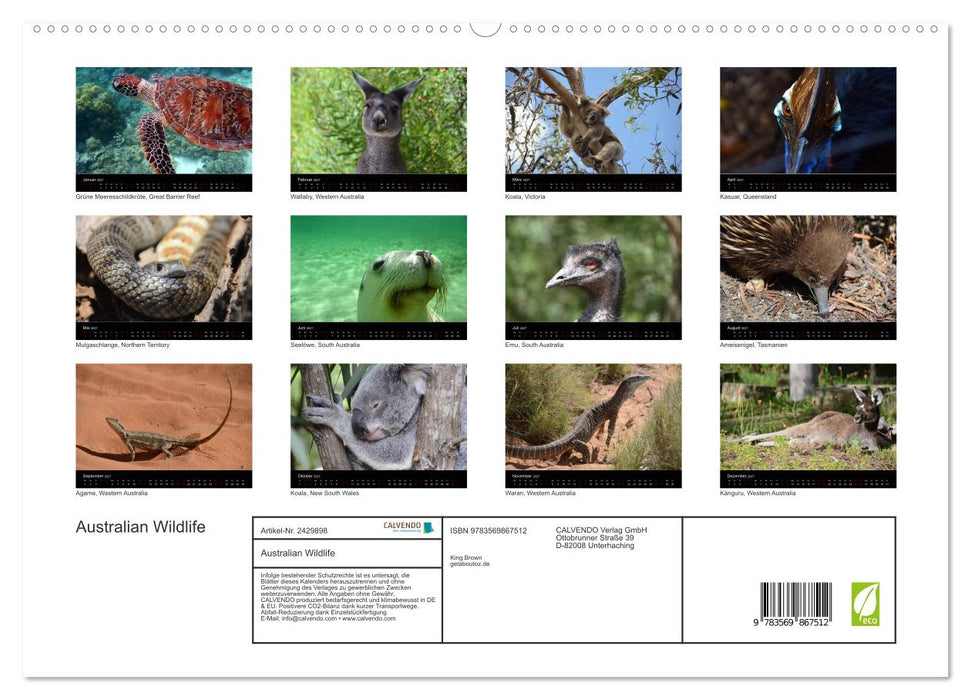 Australian Wildlife (CALVENDO Premium Wandkalender 2027)