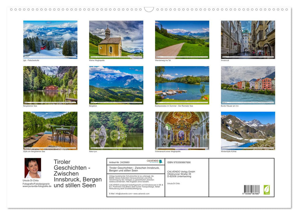 Tiroler Geschichten - Zwischen Innsbruck, Bergen und stillen Seen (CALVENDO Wandkalender 2027)