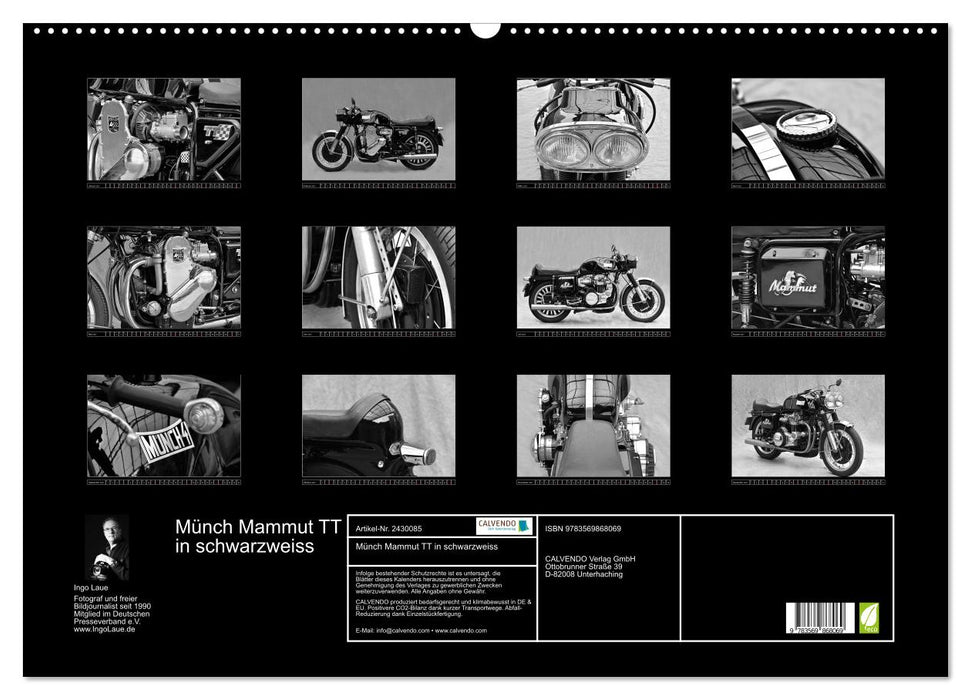 Münch Mammut TT in schwarzweiss (CALVENDO Wandkalender 2027)