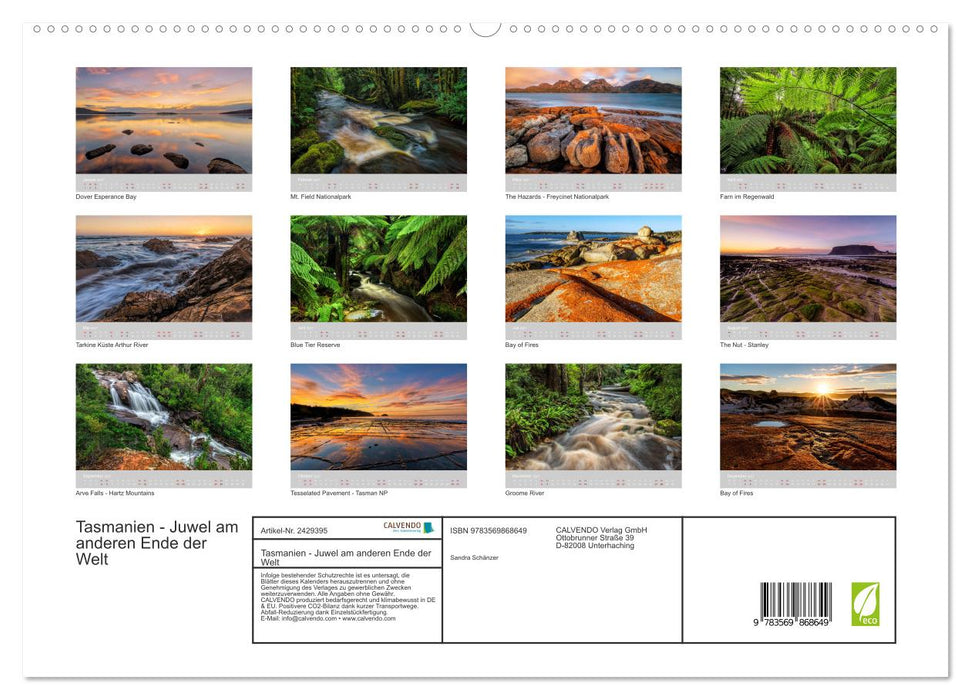Tasmanien - Juwel am anderen Ende der Welt (CALVENDO Premium Wandkalender 2027)