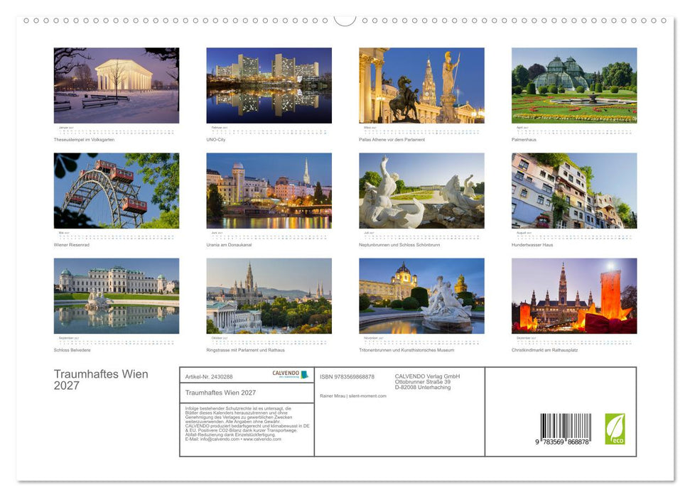 Traumhaftes Wien 2027 (CALVENDO Premium Wandkalender 2027)