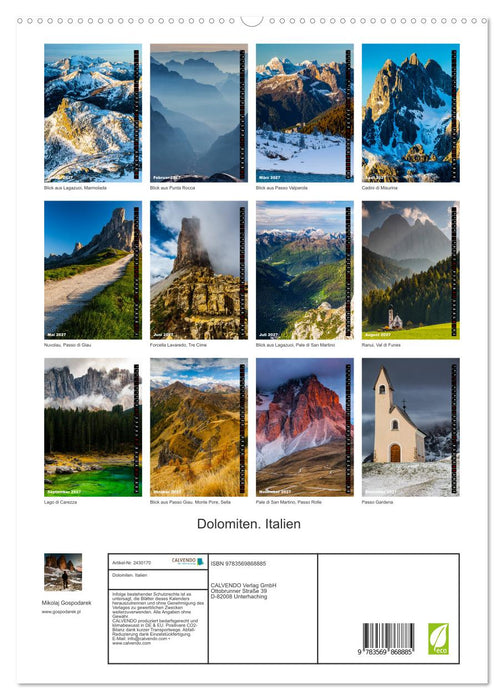 Dolomiten. Italien (CALVENDO Premium Wandkalender 2027)
