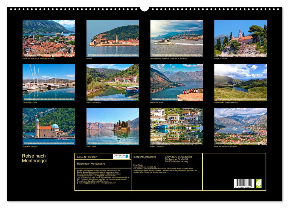 Reise nach Montenegro (CALVENDO Wandkalender 2027)