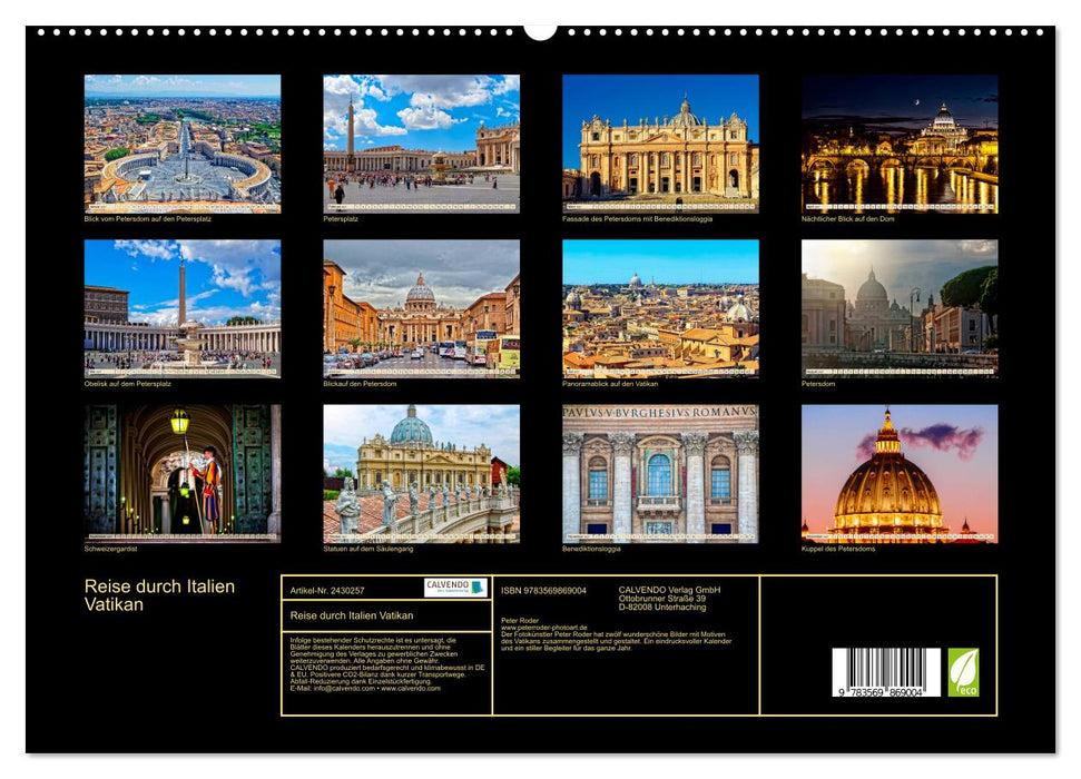 Reise durch Italien Vatikan (CALVENDO Premium Wandkalender 2027)