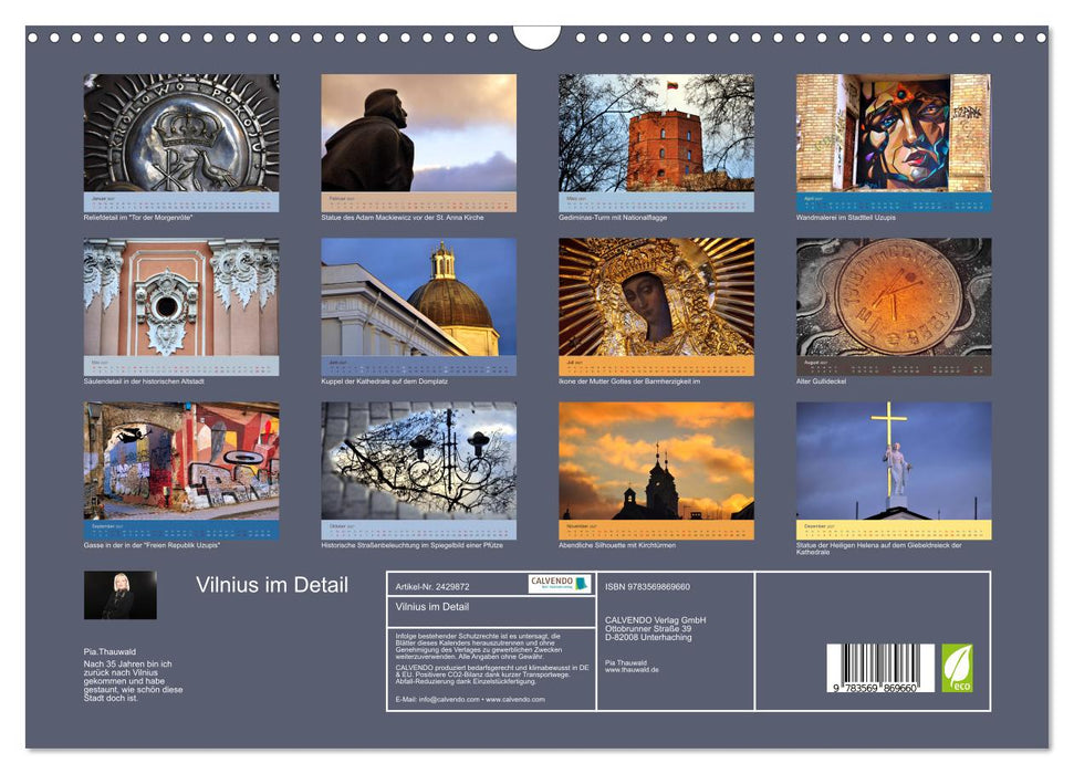Vilnius im Detail (CALVENDO Wandkalender 2027)