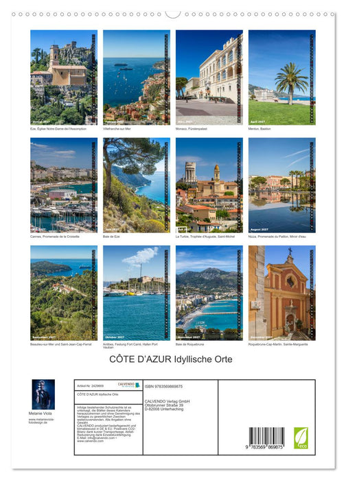CÔTE D’AZUR Idyllische Orte (CALVENDO Premium Wandkalender 2027)