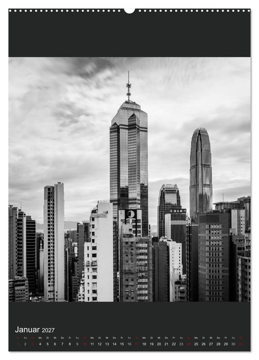 Hongkong schwarzweiß (CALVENDO Premium Wandkalender 2027)