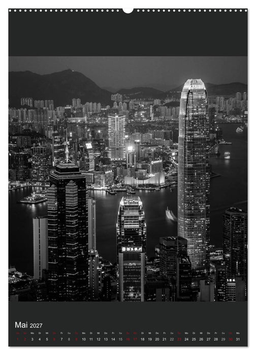 Hongkong schwarzweiß (CALVENDO Premium Wandkalender 2027)