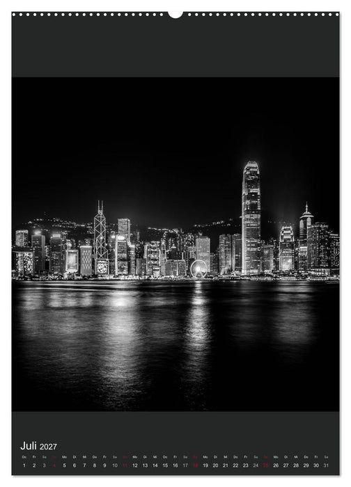 Hongkong schwarzweiß (CALVENDO Premium Wandkalender 2027)