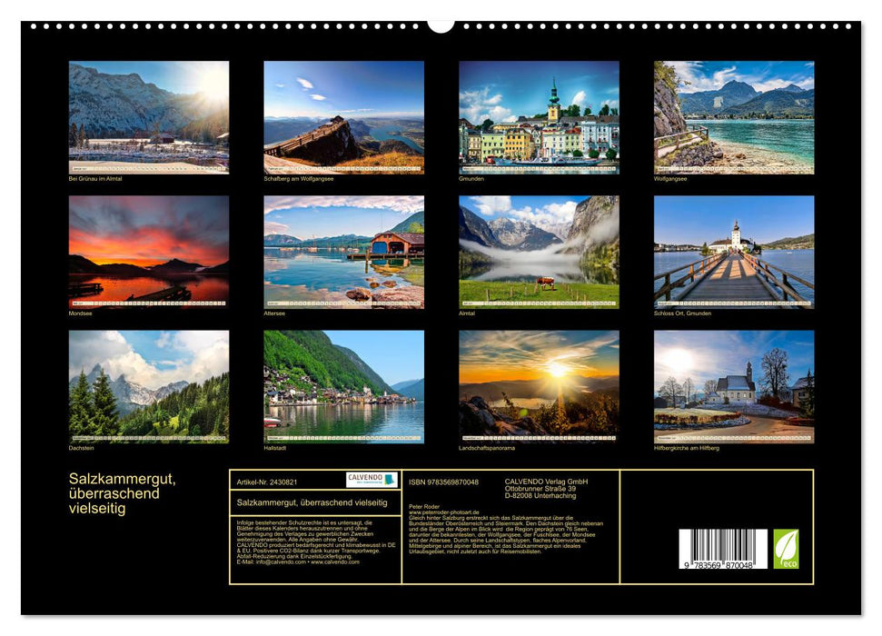 Salzkammergut, überraschend vielseitig (CALVENDO Premium Wandkalender 2027)