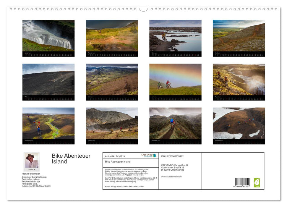 Bike Abenteuer Island (CALVENDO Wandkalender 2027)