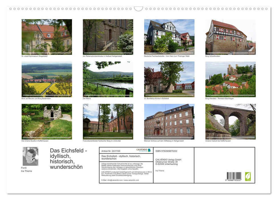 Das Eichsfeld - idyllisch, historisch, wunderschön (CALVENDO Wandkalender 2027)