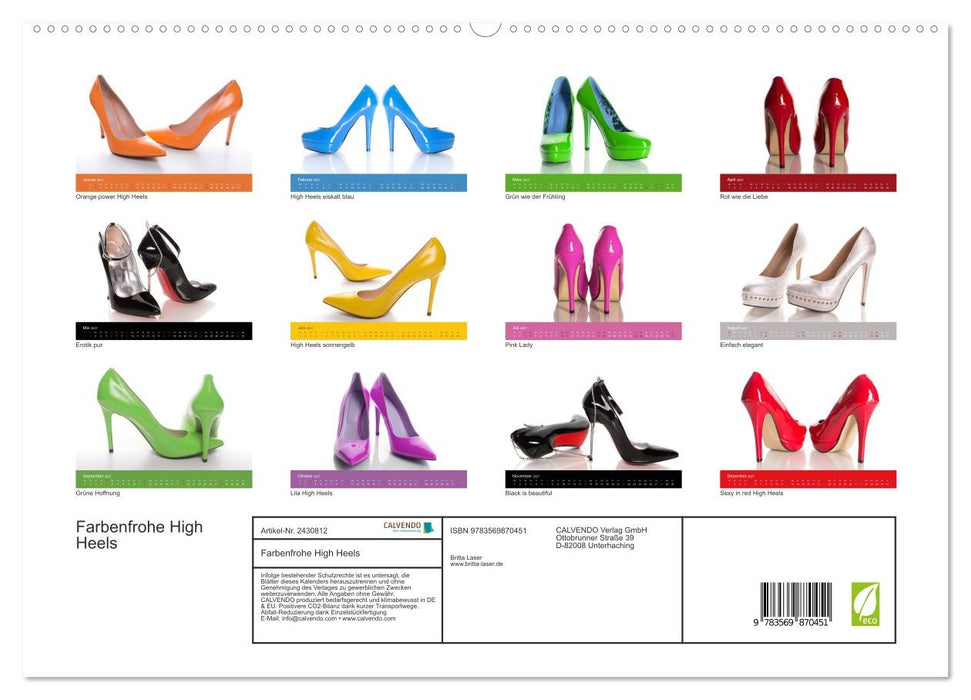 Farbenfrohe High Heels (CALVENDO Premium Wandkalender 2027)