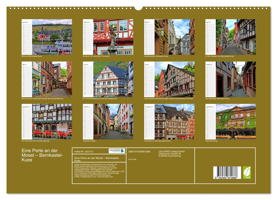 Eine Perle an der Mosel – Bernkastel-Kues (CALVENDO Premium Wandkalender 2027)