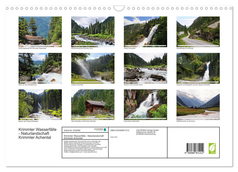 Krimmler Wasserfälle - Naturlandschaft Krimmler Achental (CALVENDO Wandkalender 2027)