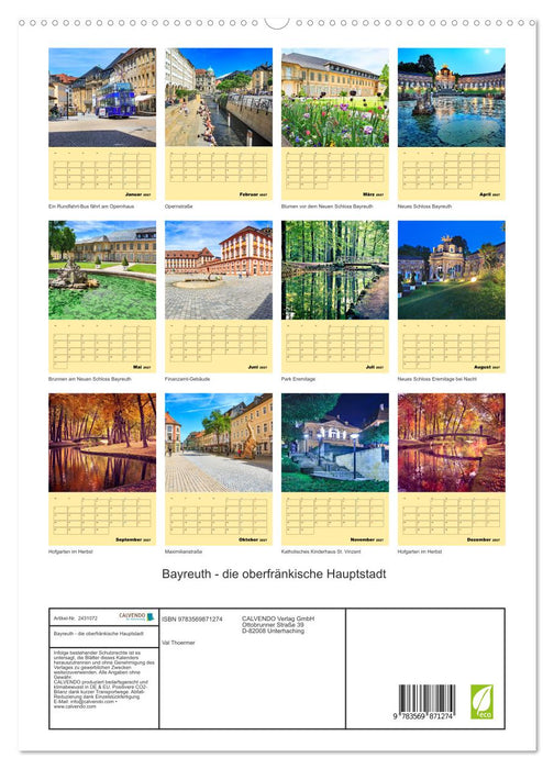 Bayreuth - die oberfränkische Hauptstadt (CALVENDO Premium Wandkalender 2027)