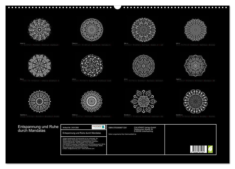 Entspannung und Ruhe durch Mandalas (CALVENDO Wandkalender 2027)