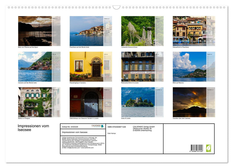 Impressionen vom Iseosee (CALVENDO Wandkalender 2027)